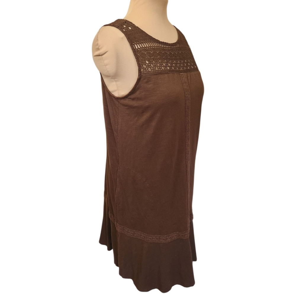 J. JILL Kona Brown Crocheted Lace Shift Dress - Size L - Picture 6 of 15